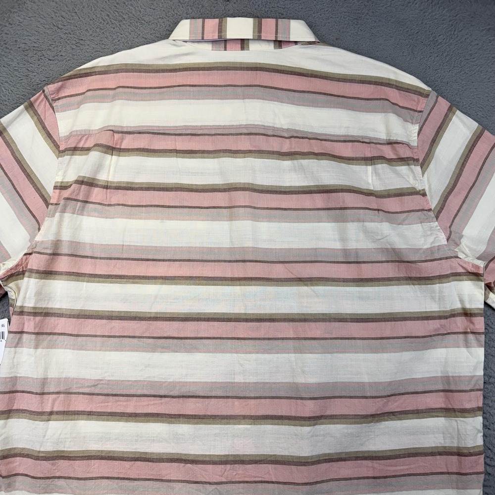 Hurley Shirt Mens 2XL Bone Pink OAO Lido Stripe SS Short Sleeve Button Up Casual - Picture 6 of 13